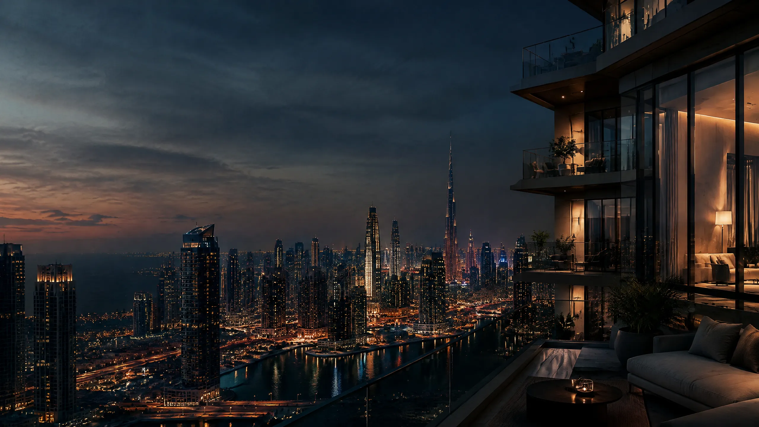 Dubai skyline at night